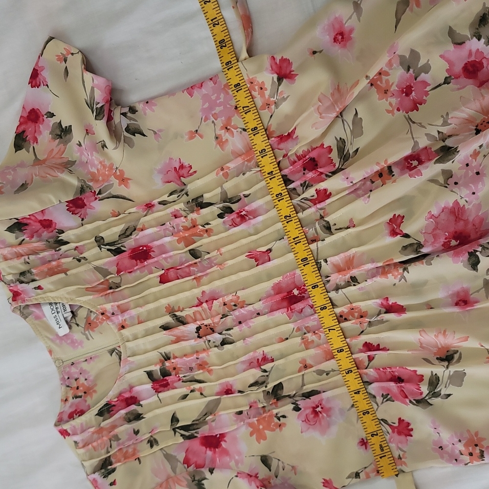 Miss Dorby yellow floral maxi vintage maxi dress sz 10p - Picture 8 of 12